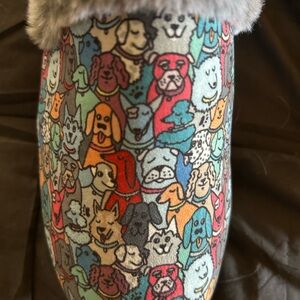 Bobs women’s slippers 8, dog print